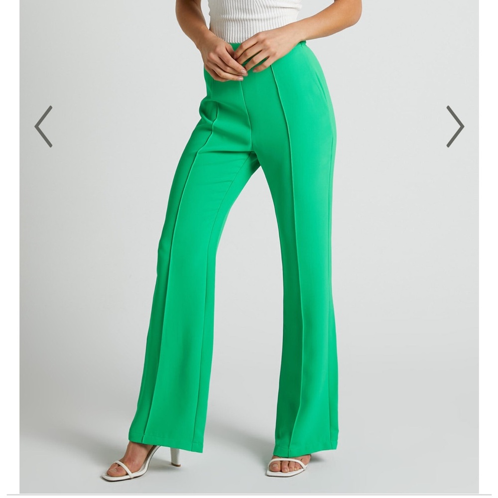 Showpo JESSA PANTS - HIGH WAISTED PANTS IN GREEN